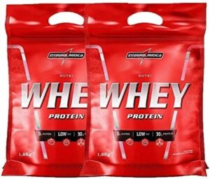 Combo 2x Nutri Whey Protein 1,8kg Morango Refil Integralmedica