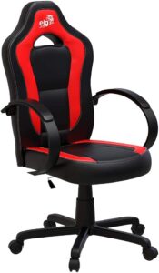 Cadeira Gamer Racing com Apoio Cervical - Encosto Reclinável - Descansa Braços - Ajuste de Altura - CH03RD - Vermelhor/Preto - ELG