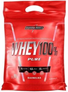 Whey 100% Pure Pouch 907G Baunilha, Integralmedica, 907G