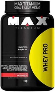 Whey Pro - 1000G Morango - Max Titanium