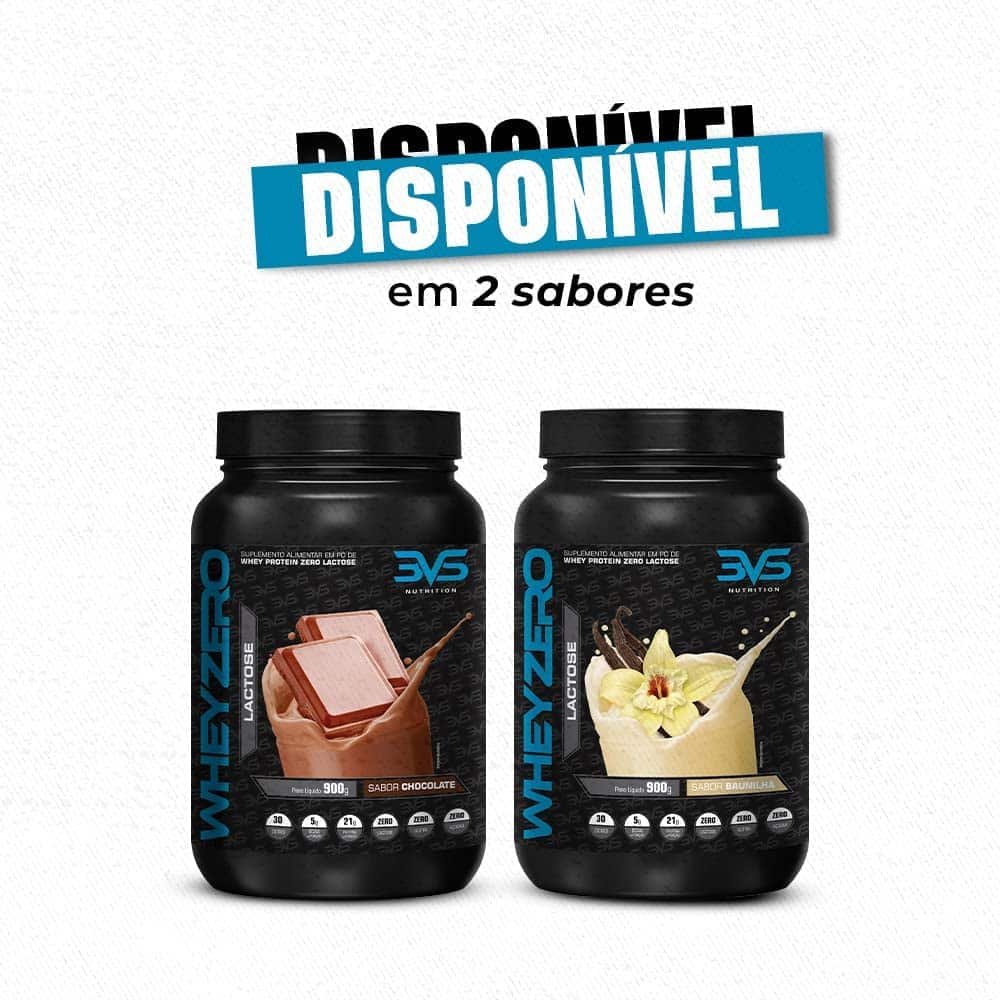 Disponivel em dois sabores Whey Zero Lactose - 3VS Nutrition 900g