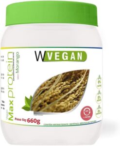 W Vegan Max Protein 660g Morango - Proteína Arroz e Ervilha