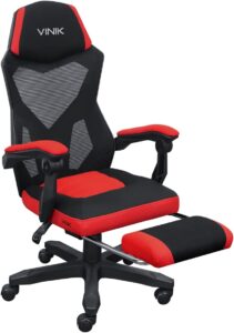 CADEIRA GAMER ROCKET PRETA COM VERMELHO – CGR10PVM – VINIK