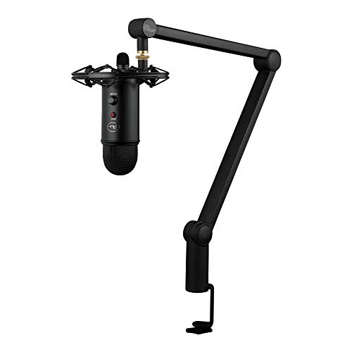 Microfone Condensador USB com Suporte de Suspensão Blue Yeticaster com 4 Padrões de Captação, Isolamento de Ruídos e Choques e...