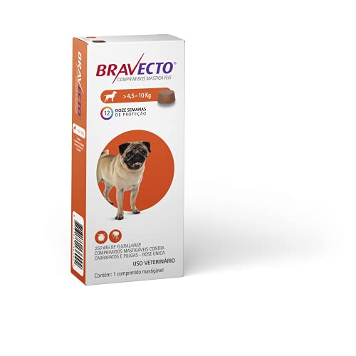 Bravecto Cães 4,5 até 10kg, 250mg Bravecto para Cães, 4,5 até 10kg
