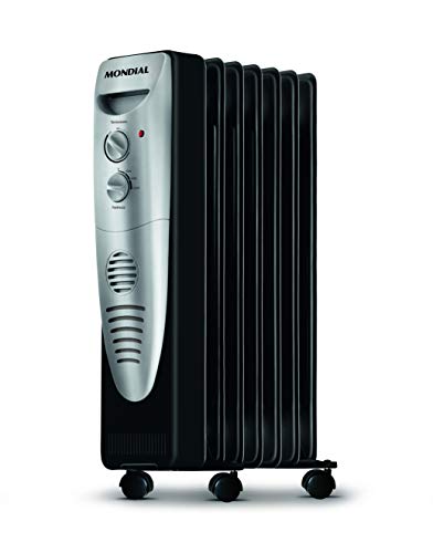 Aquecedor a Óleo Mondial, 220V, Preto/Prata, 1500W - A-06