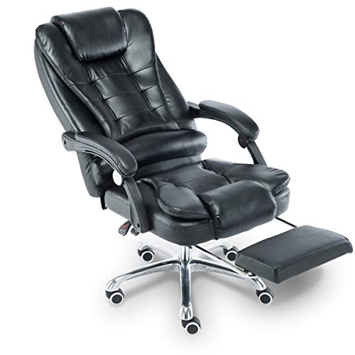 Cadeira para Escritório Giratória com apoio para os pés - Preta - LMS-BY-8436-T3 - Preta